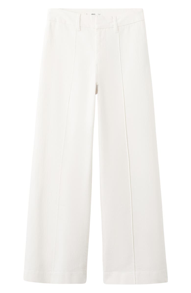 MANGO Seamed High Waist Wide Leg Jeans, Alternate, color, White