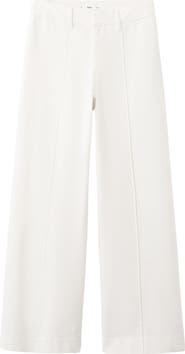 MANGO Seamed High Waist Wide Leg Jeans