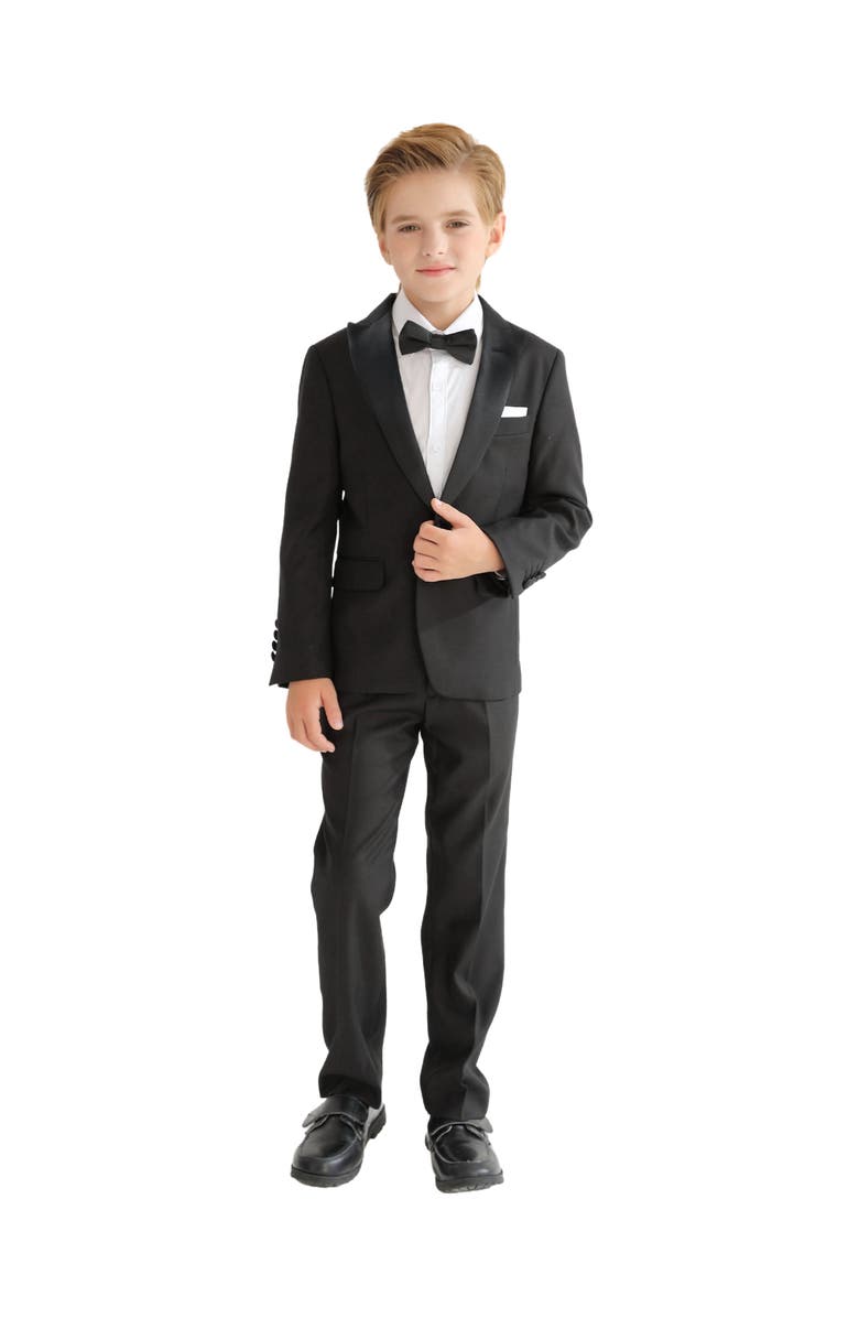 MOUSTACHE Peak Lapel Suit, Main, color, Black