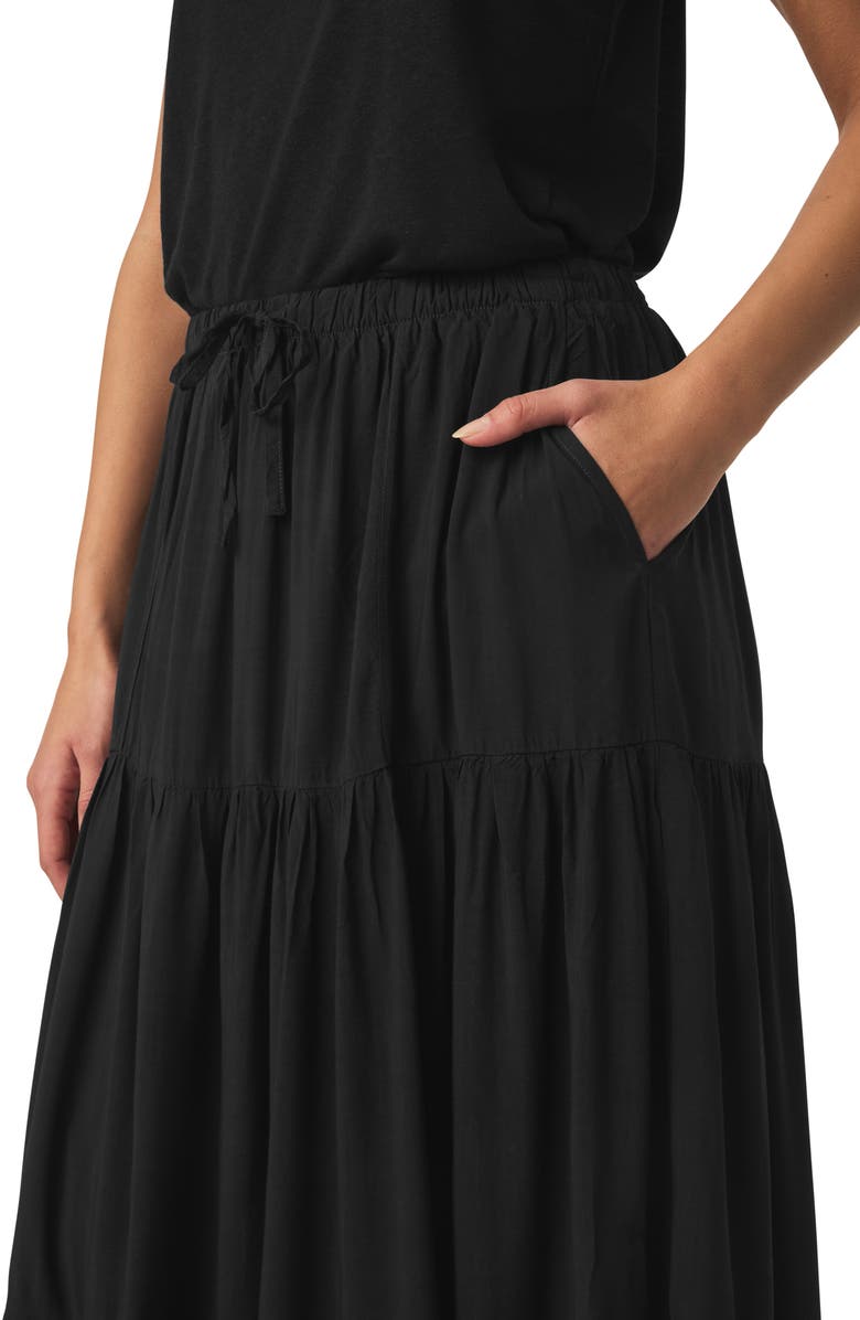 Splendid Melanie Tiered Drawstring Maxi Skirt, Alternate, color, 