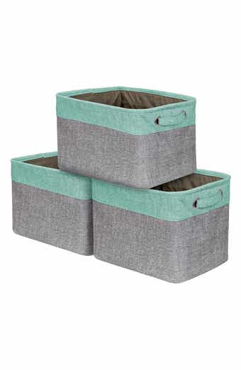 SORBUS Teal Twill Storage Basket - Set of 3