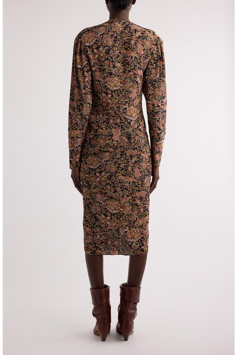 Zeliha Long Sleeve Dress, Alternate, color, BLACK / OCHRE