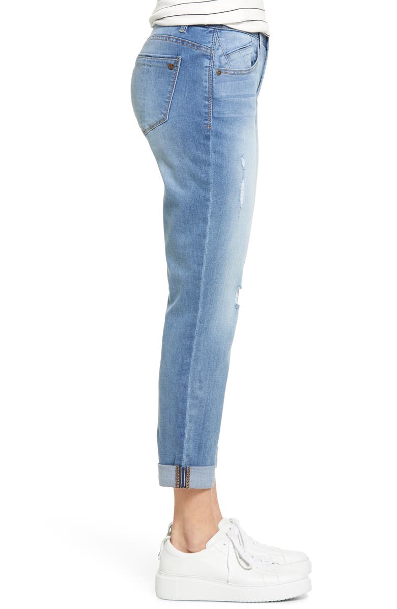 Wit & Wisdom Ripped Crop Straight Leg Jeans, Alternate, color, Light Blue