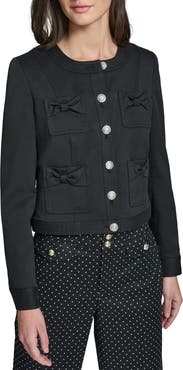 KARL LAGERFELD PARIS Bow Four Pocket Jacket