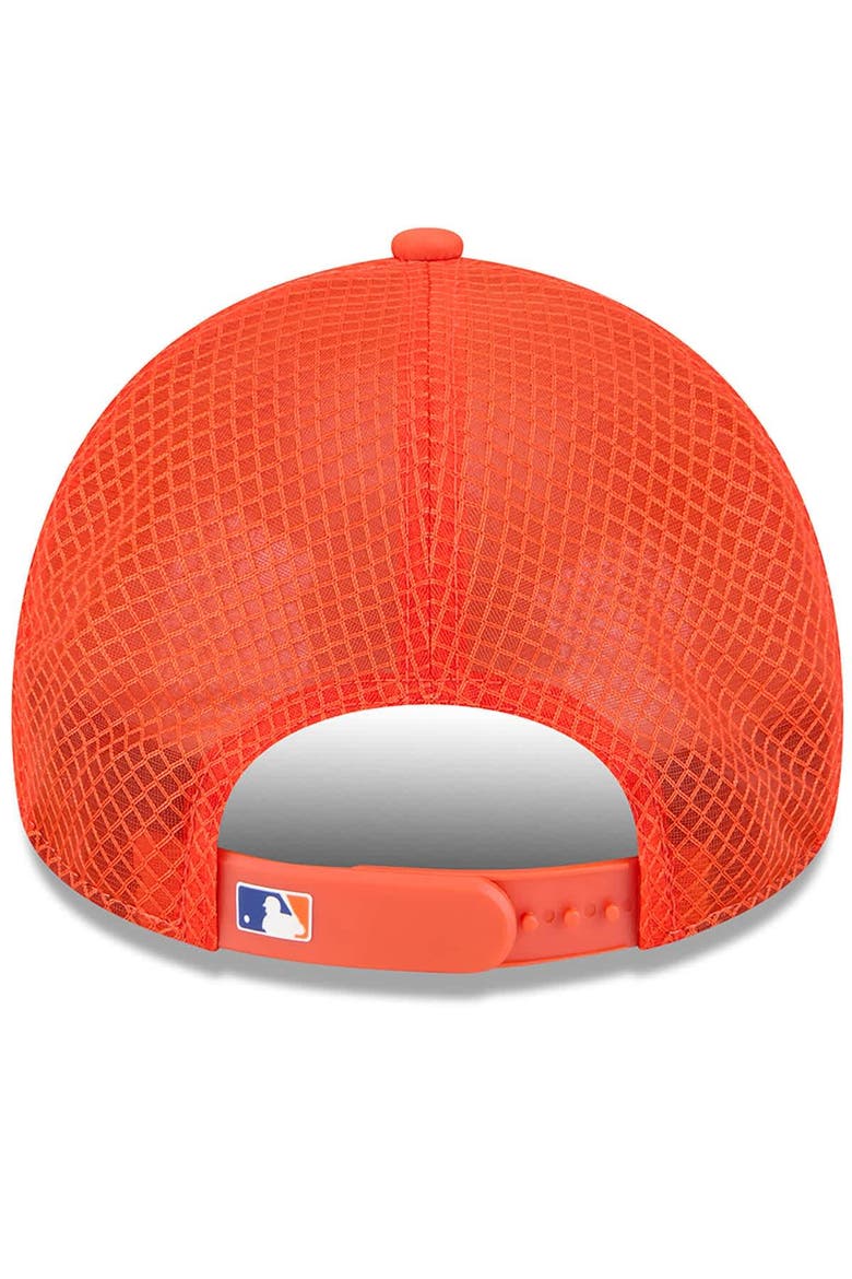 Men's New Era Orange New York Mets 2026 Batting Practice Apex 9FORTY Adjustable Trucker Hat, Alternate, color, Orange