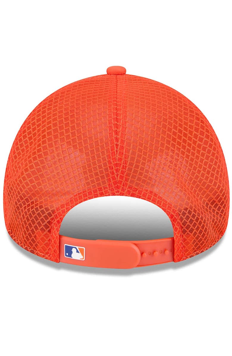 New Era Men's New Era Orange New York Mets 2026 Batting Practice Apex 9FORTY Adjustable Trucker Hat, Alternate, color, Orange