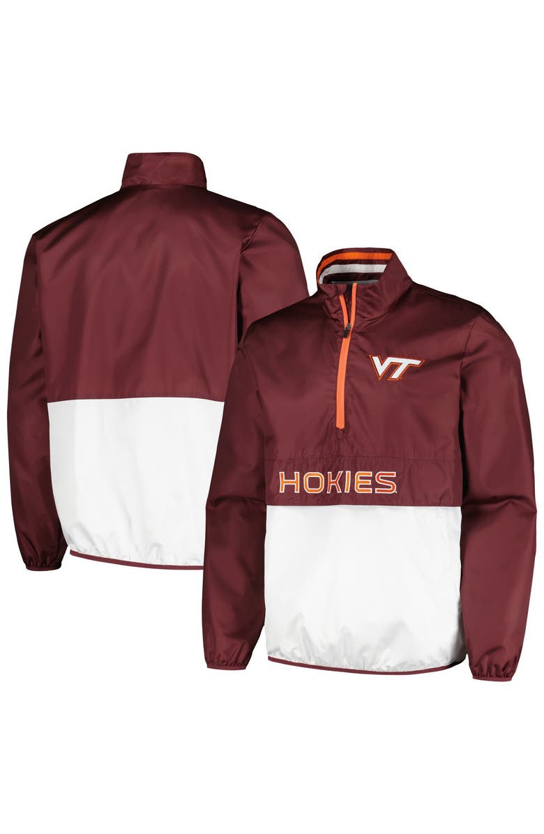 G-III SPORTS BY CARL BANKS Men's G-III Sports by Carl Banks Maroon Virginia Tech Hokies Cornerman Half-Zip Top, Main, color, Maroon