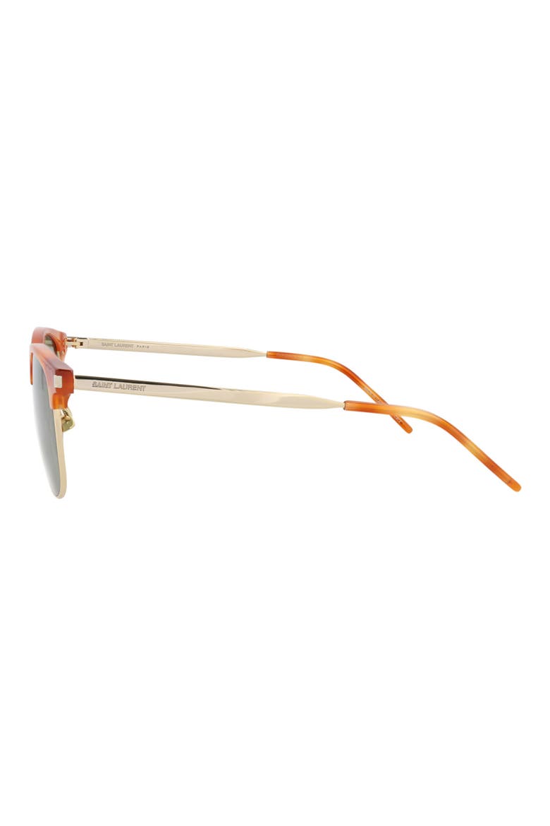 52mm Browline Sunglasses, Alternate, color, BROWN HAVANA/ GOLD/ GREEN