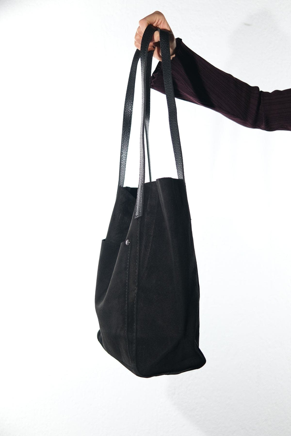 Forever & Always Shoes Tranzia Leather Shoulder Bag, Alternate, color, Black Suede