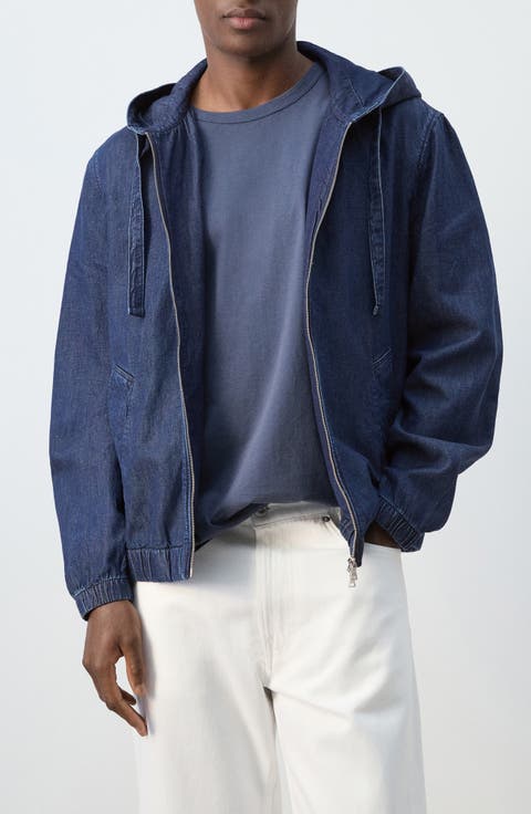 Hooded Denim Zip Jacket
