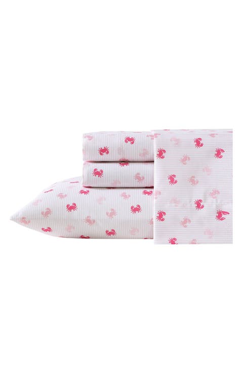 Axton Crab Print Microfiber Sheet Set