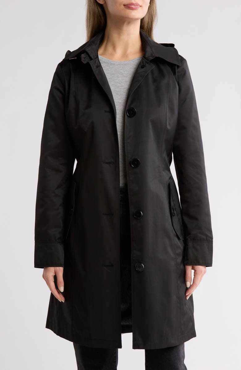 Michael Kors Belted Trench Coat, Alternate, color, Black