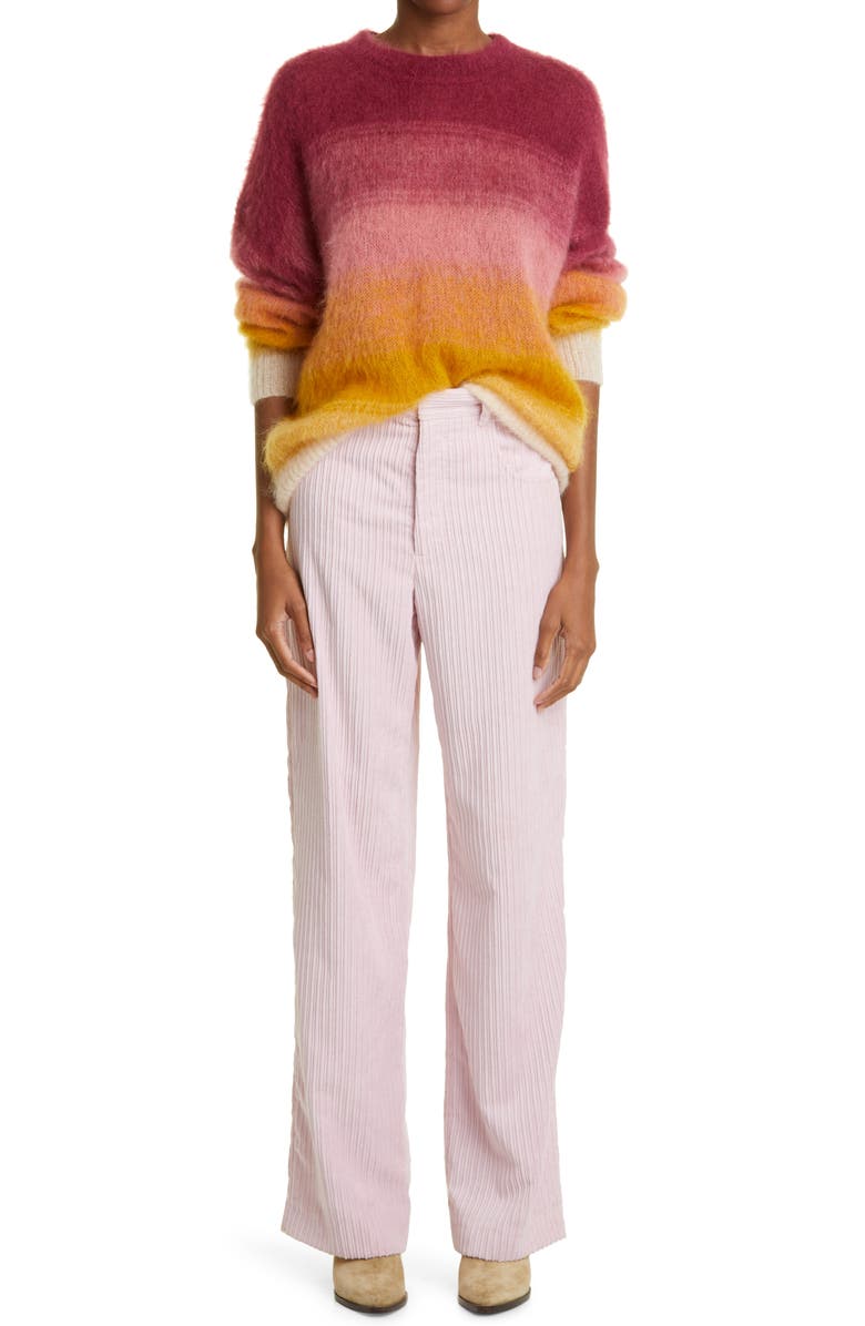 Isabel Marant Milorsy Corduroy Velvet Trousers, Alternate, color, 