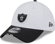 New Era Men's New Era White/Black Las Vegas Raiders 2025 NFL Training Camp 39THIRTY Flex Hat