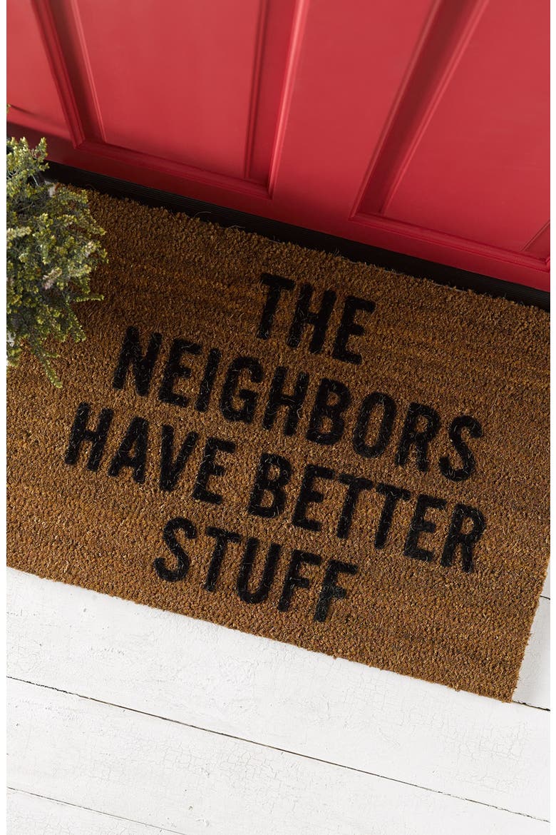 Neighbors Doormat, Alternate, color, BROWN