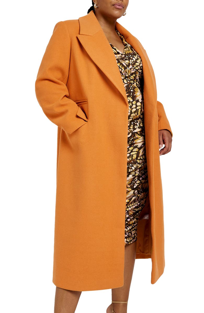 River Island '80s Longline Coat, Alternate, color,