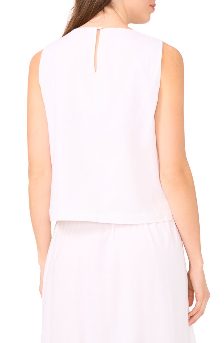 Halogen<sup>®</sup> Beaded Embroidered Sleeveless Top, Alternate, color, Bright White