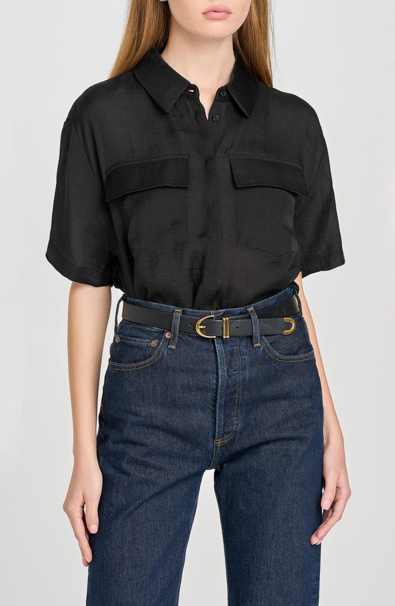 WAYF Daria Short Sleeve Button-Up Shirt, Main, color, 