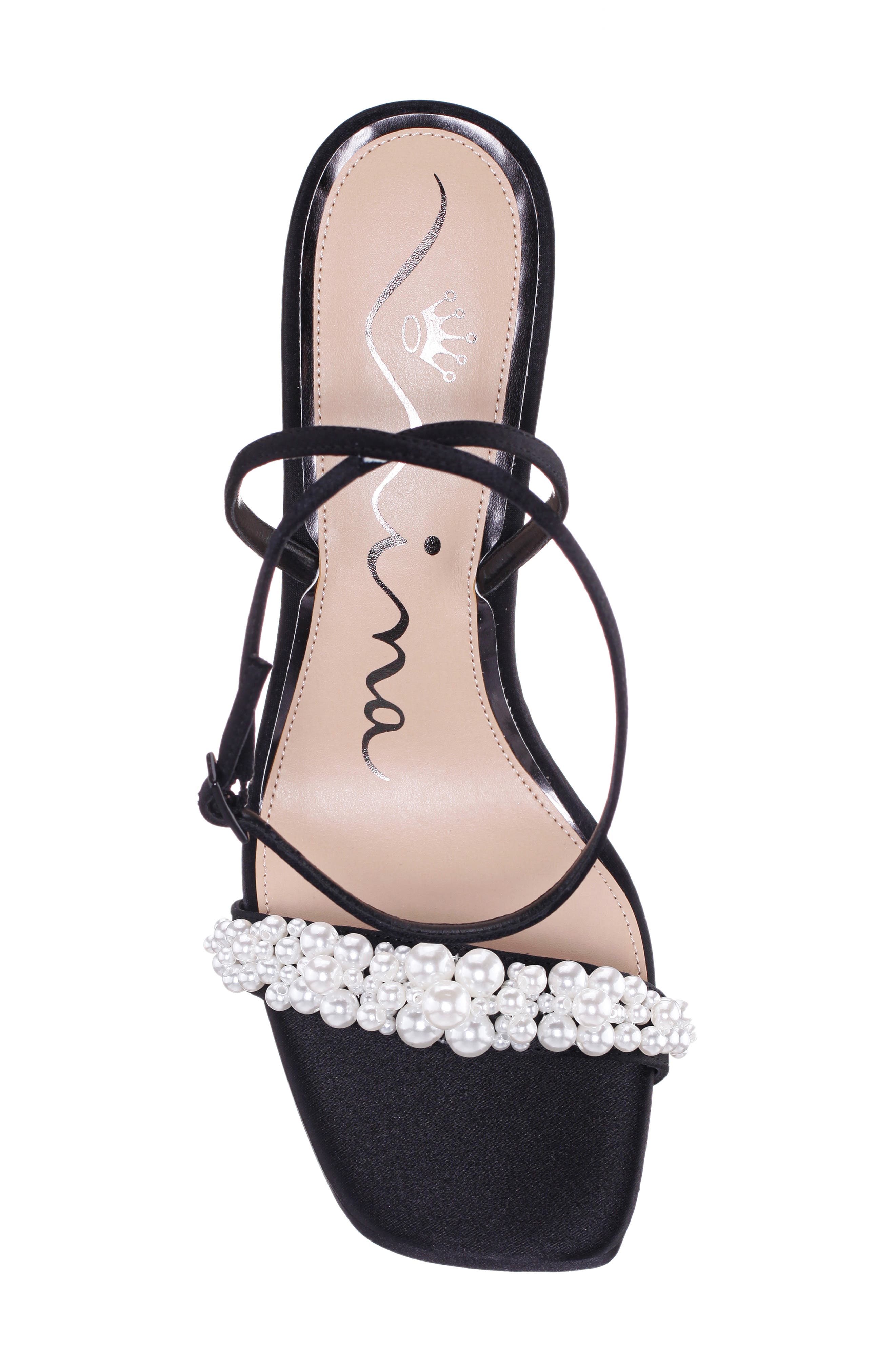 Nina Evette Ankle Strap Platform Sandal, Alternate, color, Black