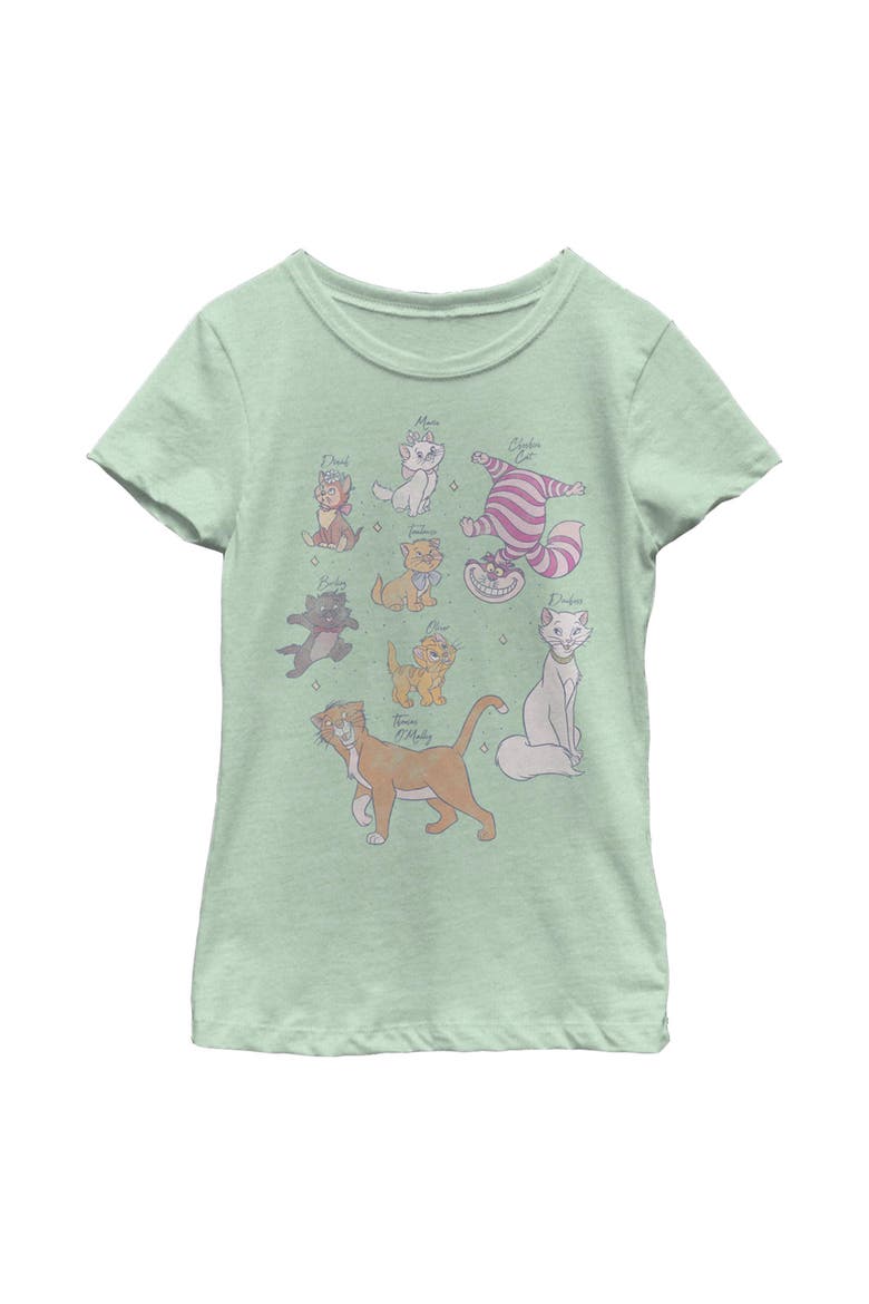 Girl's Disney Adorable Classic Kitties  Graphic T-Shirt, Main, color, Mint