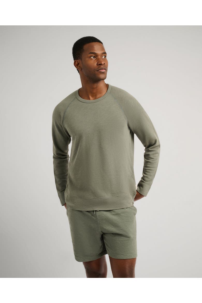Slub Terry Crewneck Sweater, Main, color, AGAVE