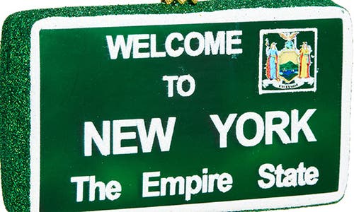 The Whitehurst Company New York State Glass Ornament In Multi