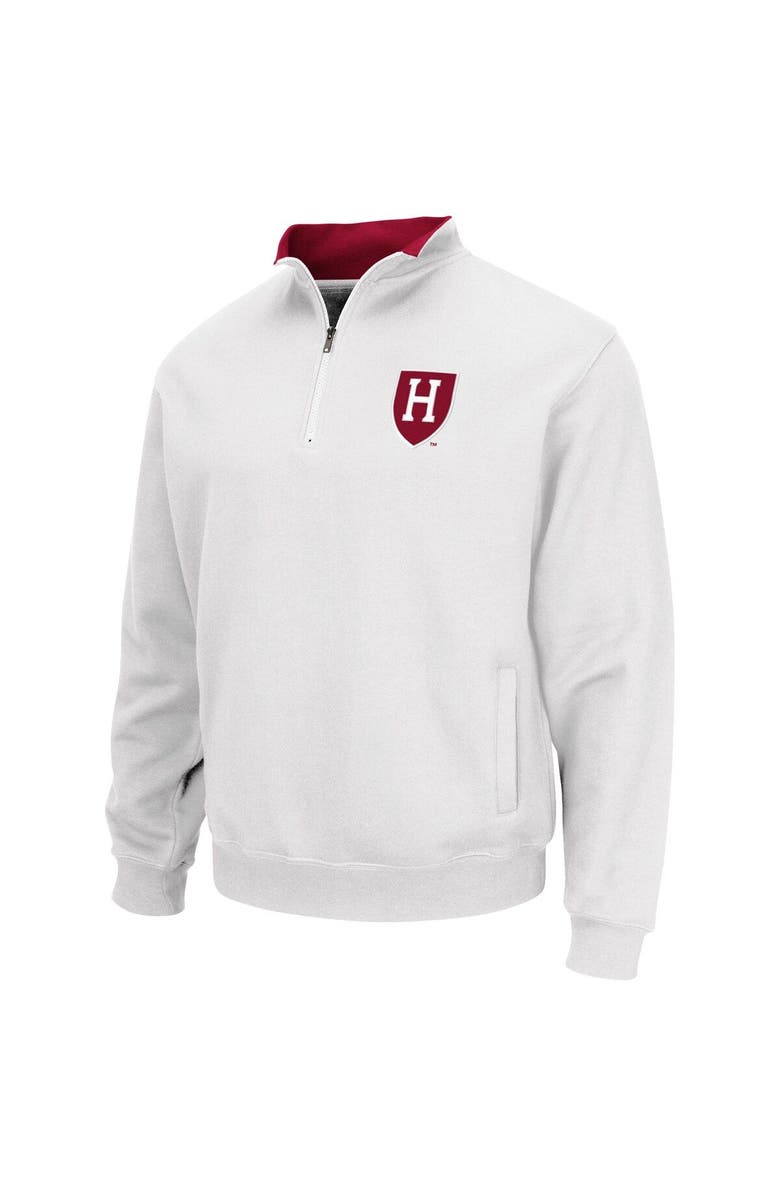 COLOSSEUM Men's Colosseum White Harvard Crimson Tortugas Team Logo Quarter-Zip Jacket, Alternate, color, 