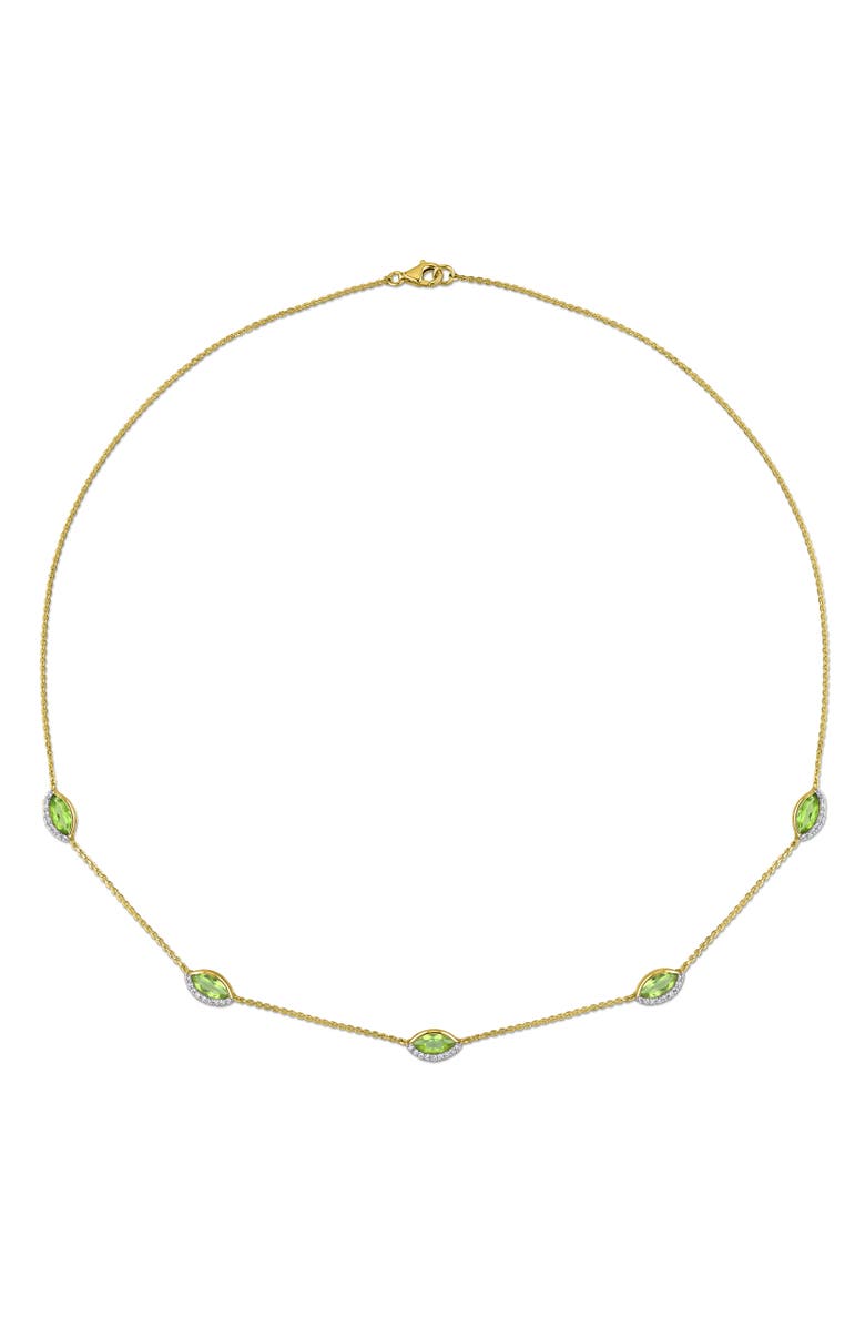 Julianna B. Birthstone & Diamond Station Necklace 14k Gold, Alternate, color, Peridot