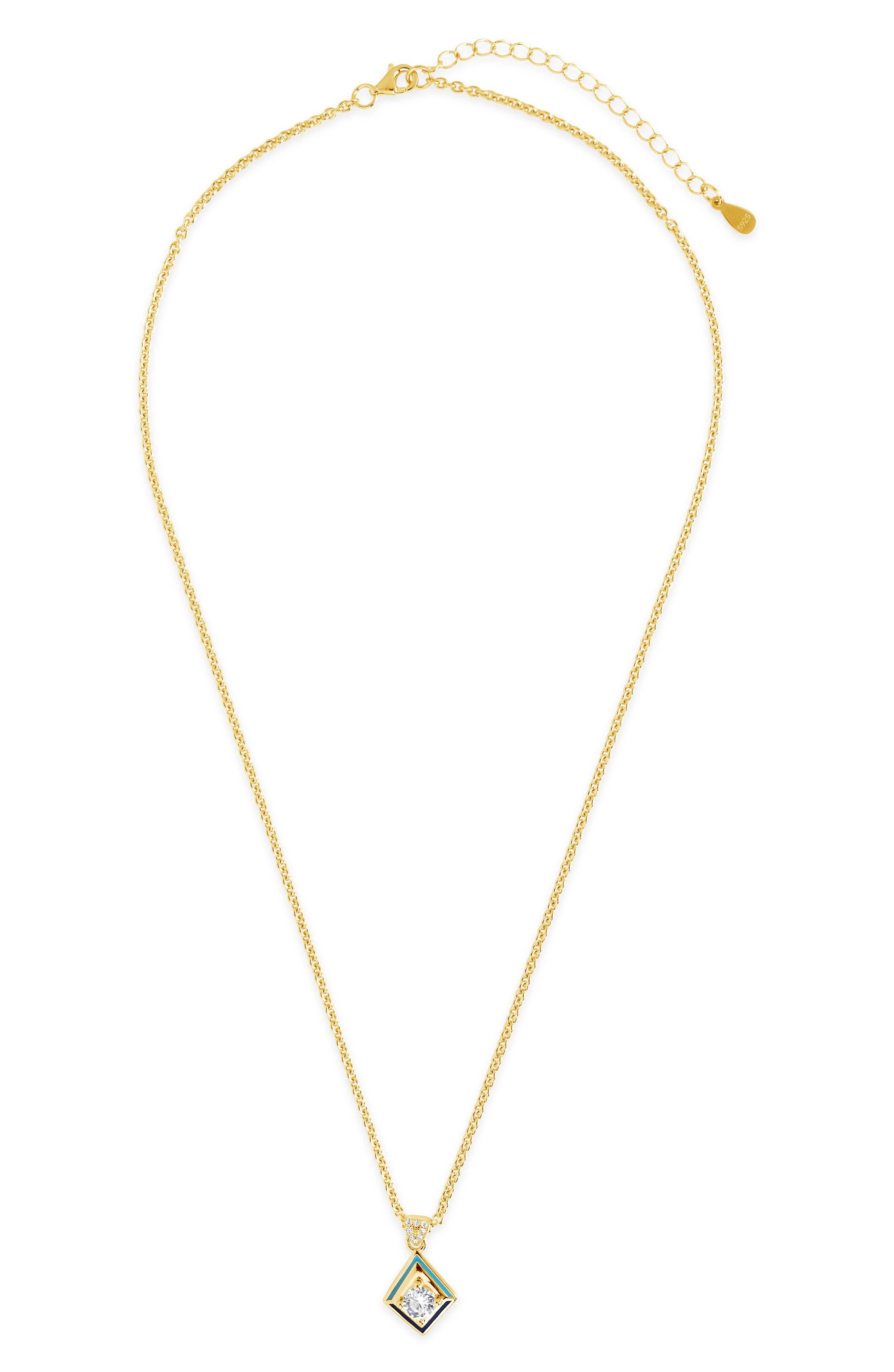 Sterling Forever Azurine CZ Pendant Necklace