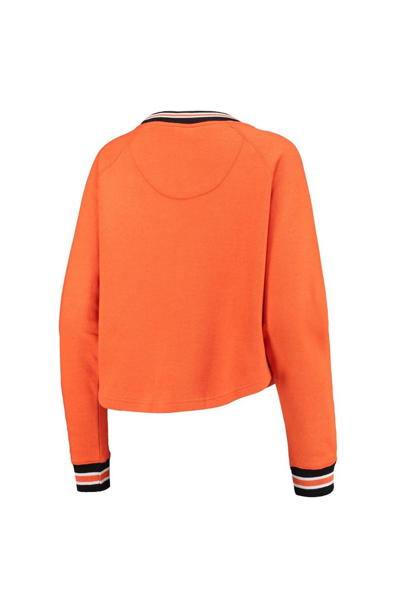 PRESSBOX Women's Pressbox Orange Clemson Tigers Cali Cozy Raglan Crop Pullover Sweatshirt, Alternate, color,
