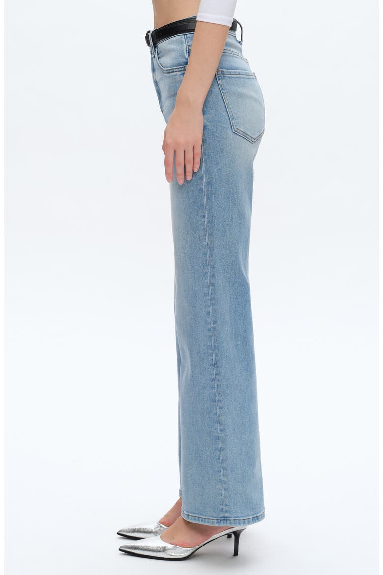 High Waist Straight Leg Jeans, Alternate, color, SWISS BLUEDNU