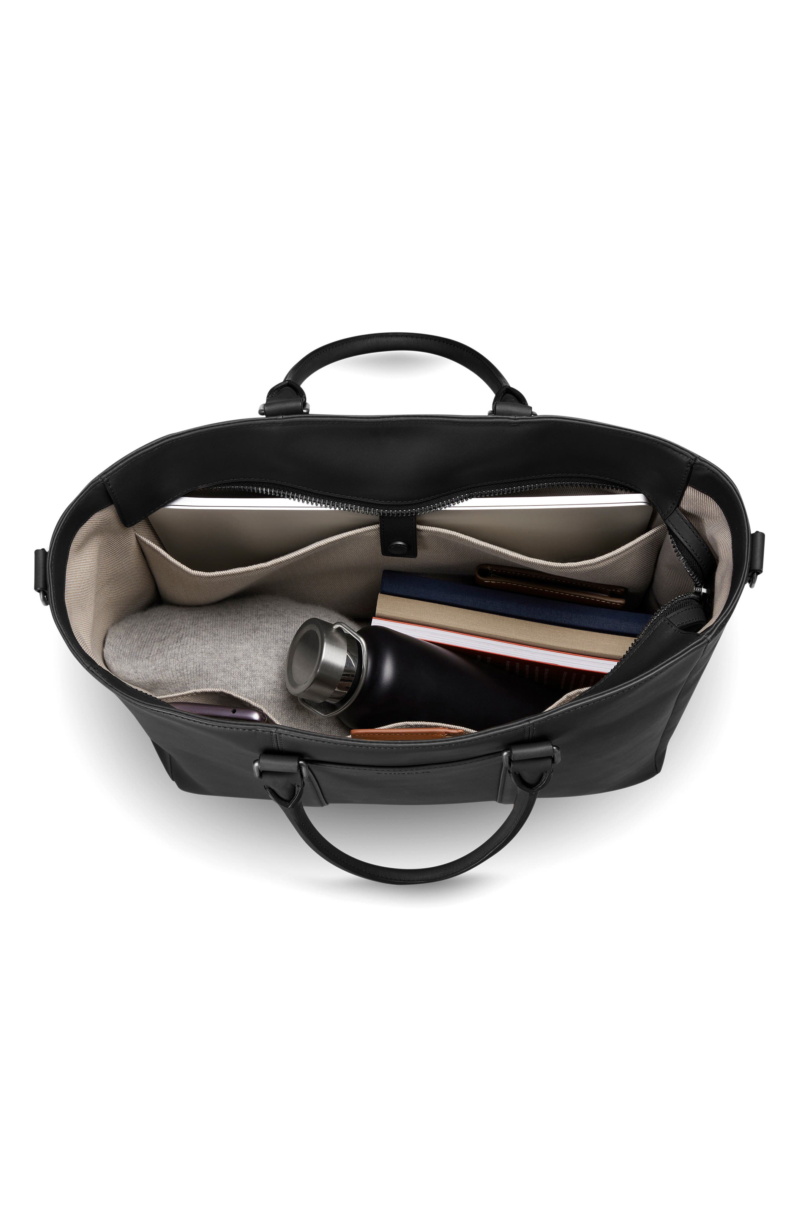 Runwell Leather Zip Briefcase, Alternate, color, BLACK