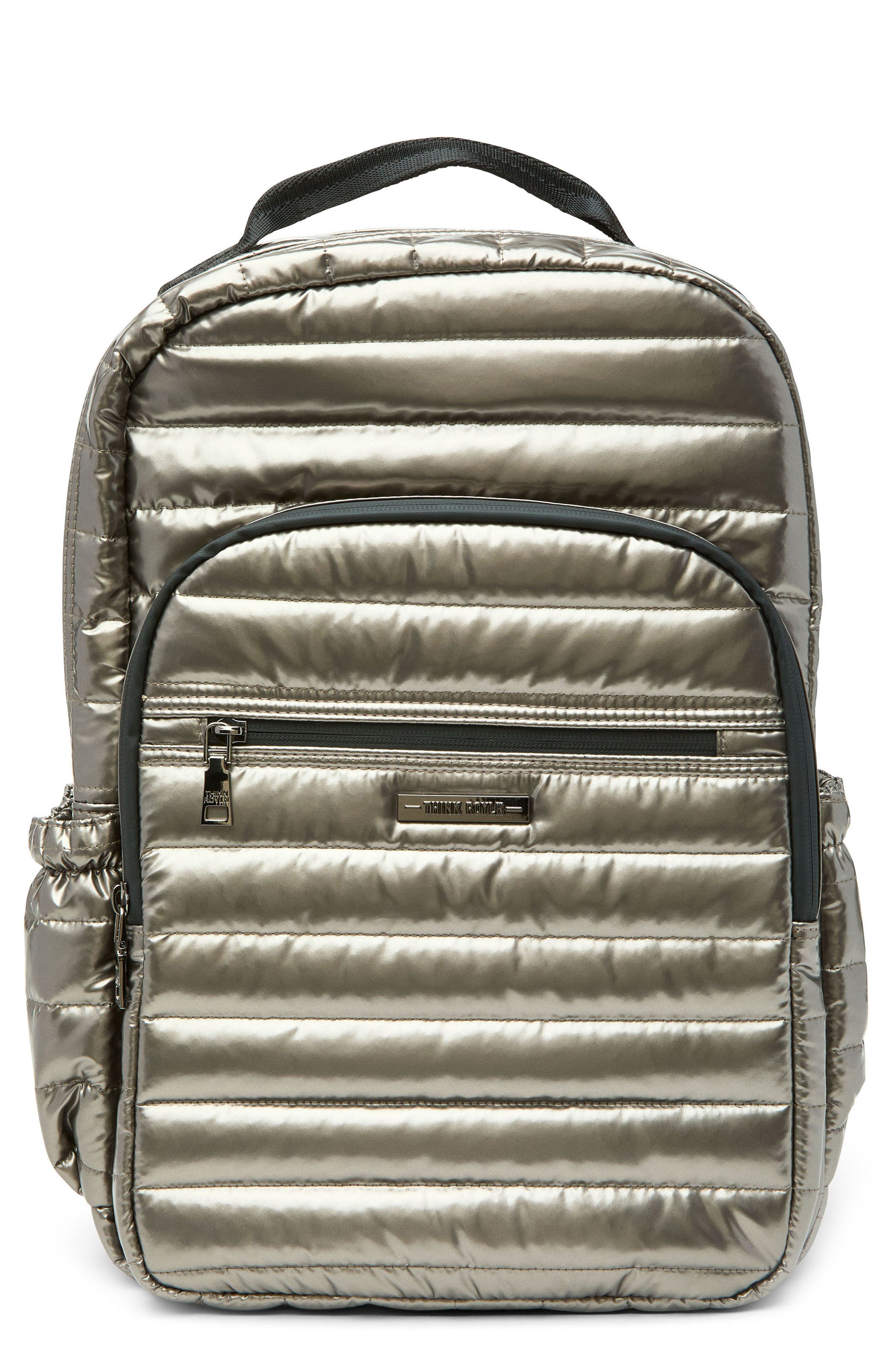 THINK ROYLN Headliner Quilted Backpack, Main, color, Steel Volterra