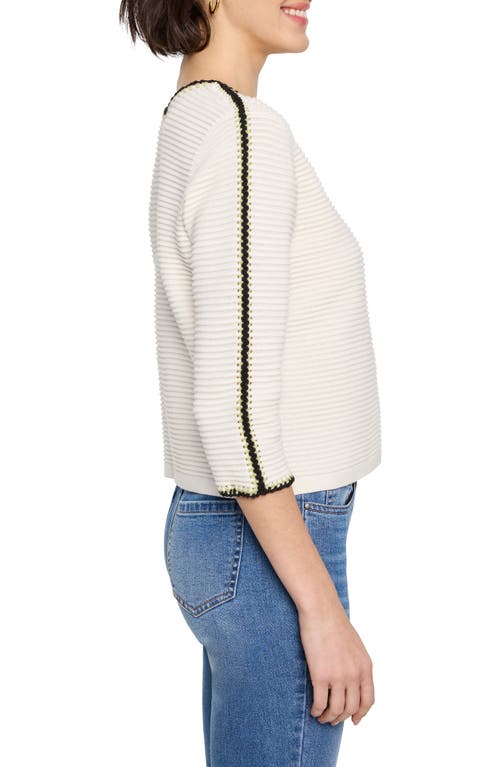 Nic + Zoe Nic+zoe Ottoman Stitched Sweater In Classic Cream