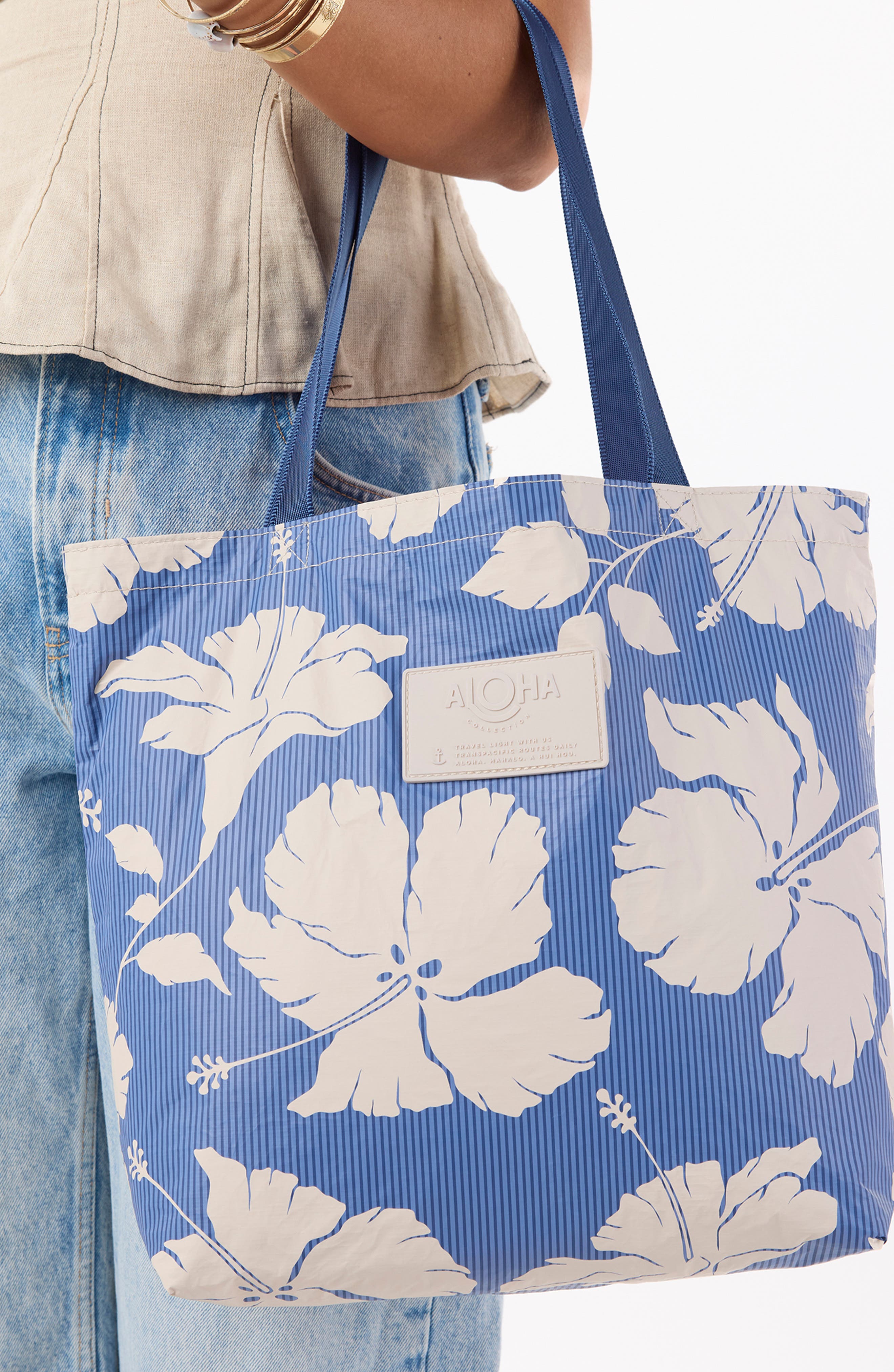 Aloha Collection Salina Reversible Water Resistant Tyvek<sup>®</sup> Tote, Alternate, color, Navy