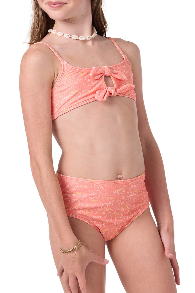 Kids' Sunshine Hanky Two-Piece Swimsuit, Alternate, color, FUSION CORAL