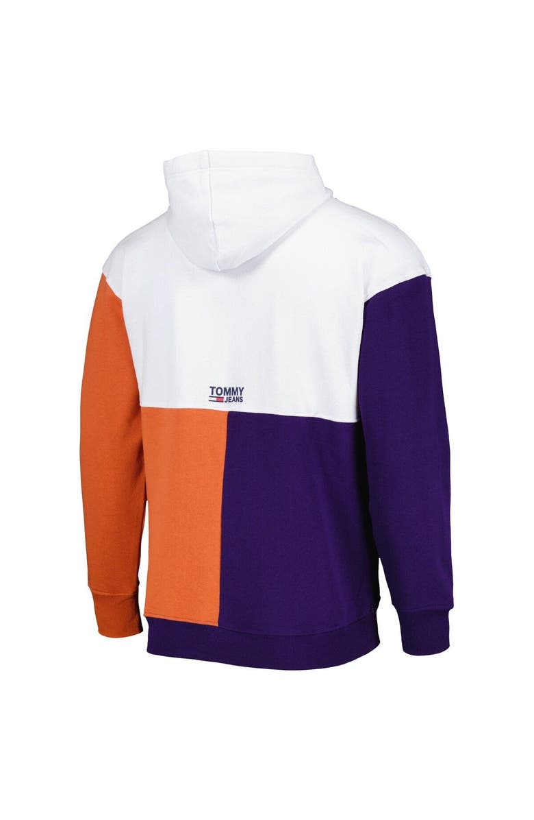 TOMMY JEANS Men's Tommy Jeans White/Purple Phoenix Suns Andrew Split Pullover Hoodie, Alternate, color, White
