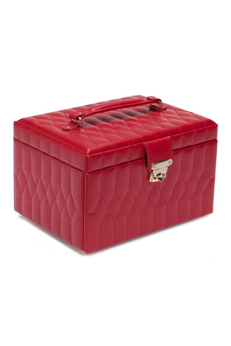 Caroline Medium Jewelry Case, Alternate, color, RED