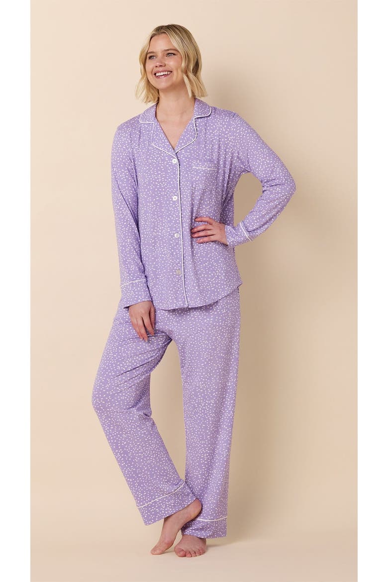 Pima Knit Long-Sleeved Pajama, Main, color, Confetti Dot Lilac