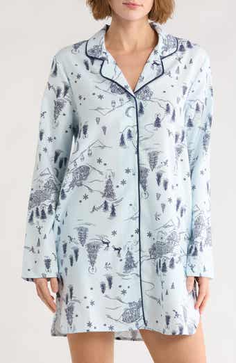 NORDSTROM RACK Print Flannel Long Sleeve Nightgown