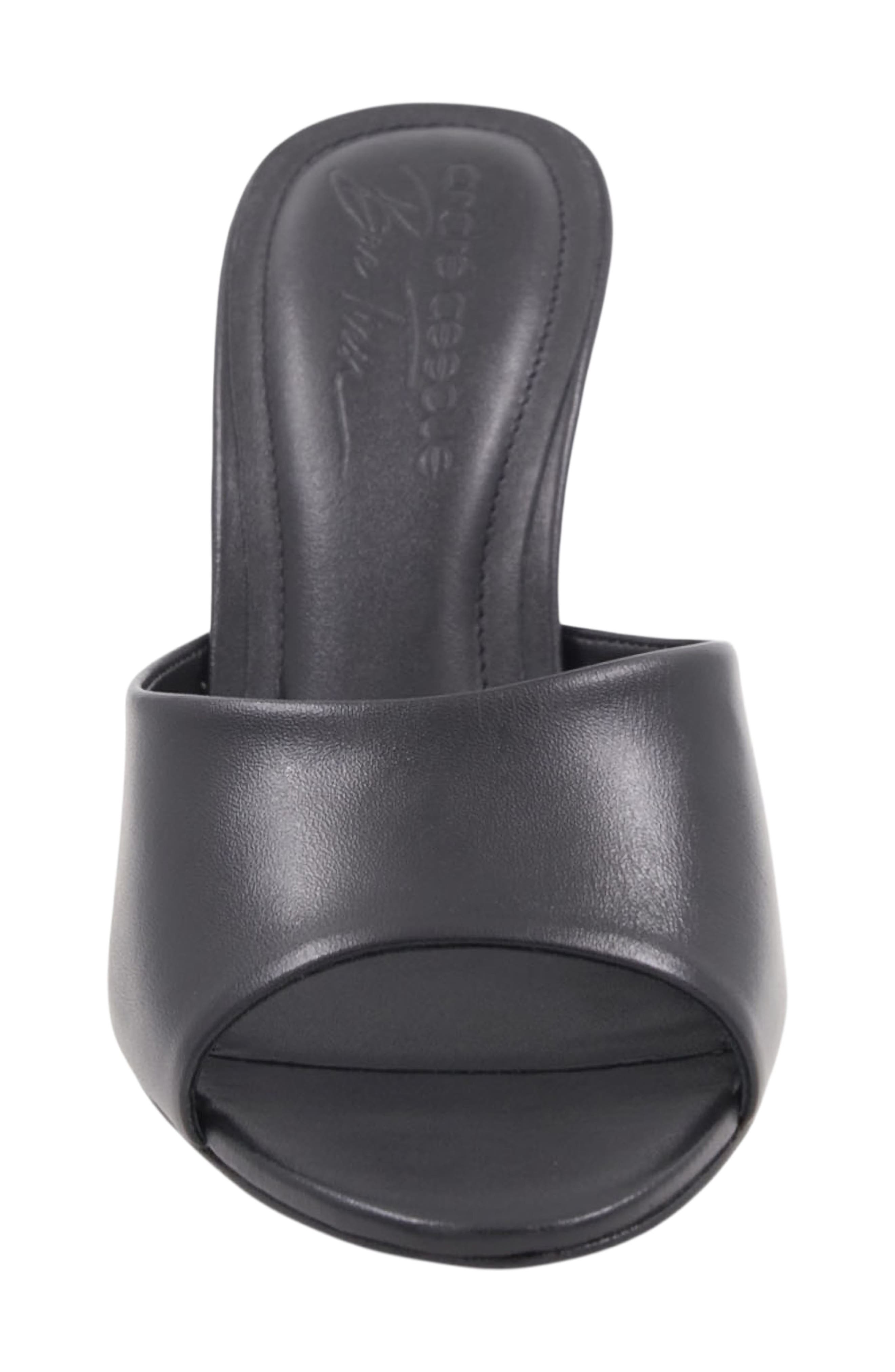 x Bre Tiesi Eve Slide Sandal, Alternate, color, BLACK LEATHER