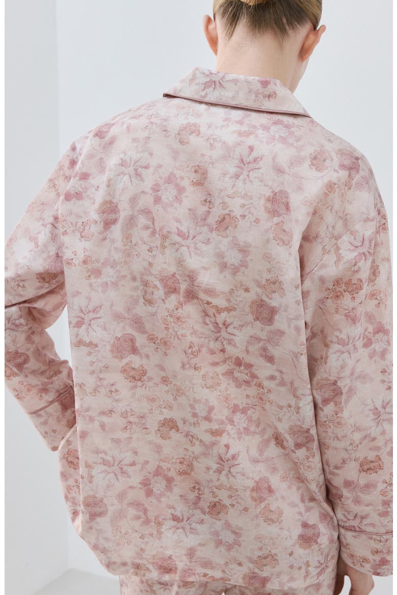 Relaxed Fit Cotton Pajama Top, Alternate, color, PINK