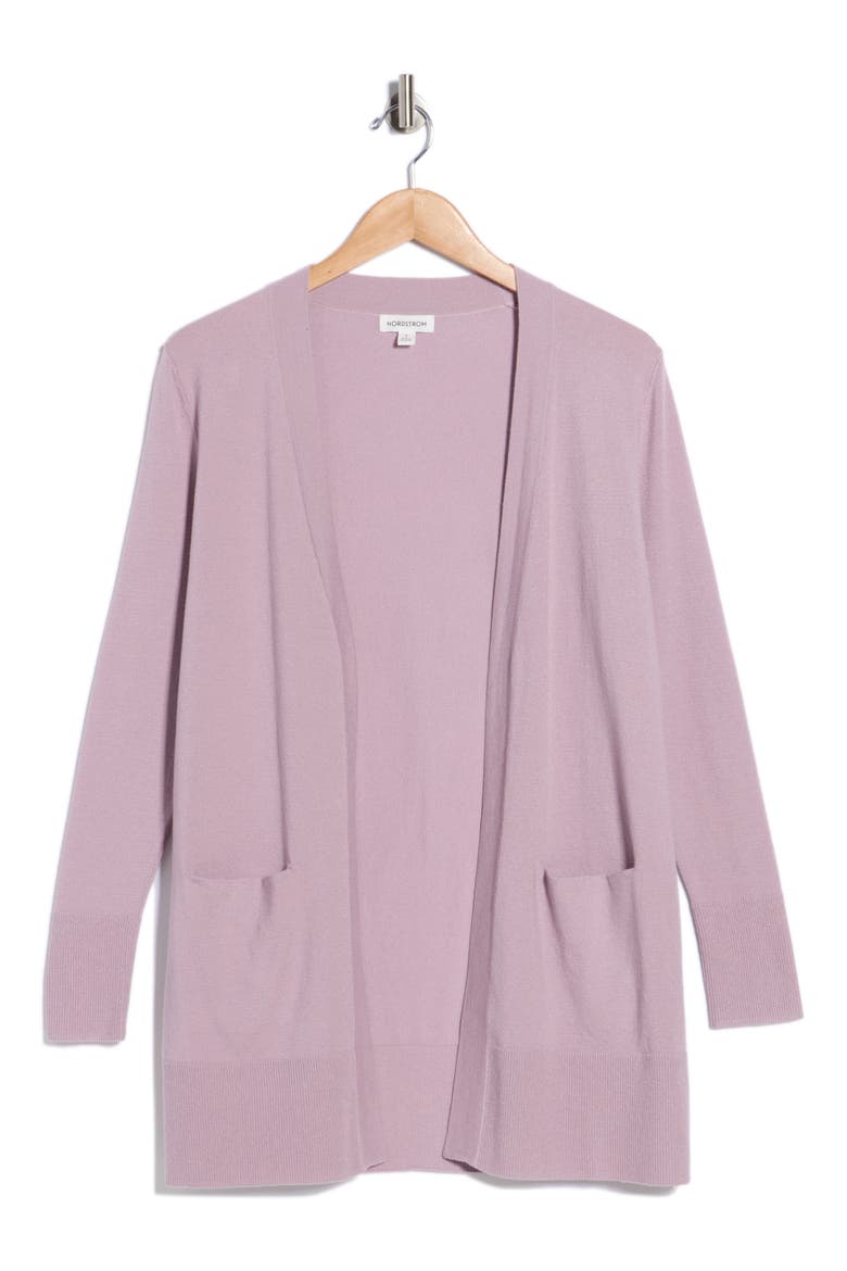 Open Front Cardigan, Alternate, color, PURPLE FOG