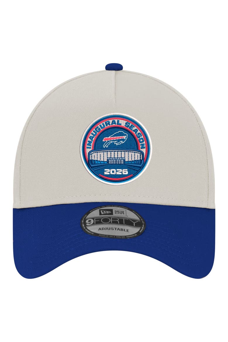 Men's New Era White/Royal Buffalo Bills Highmark Stadium Inaugural Season A-Frame 9FORTY Adjustable Hat, Alternate, color, White