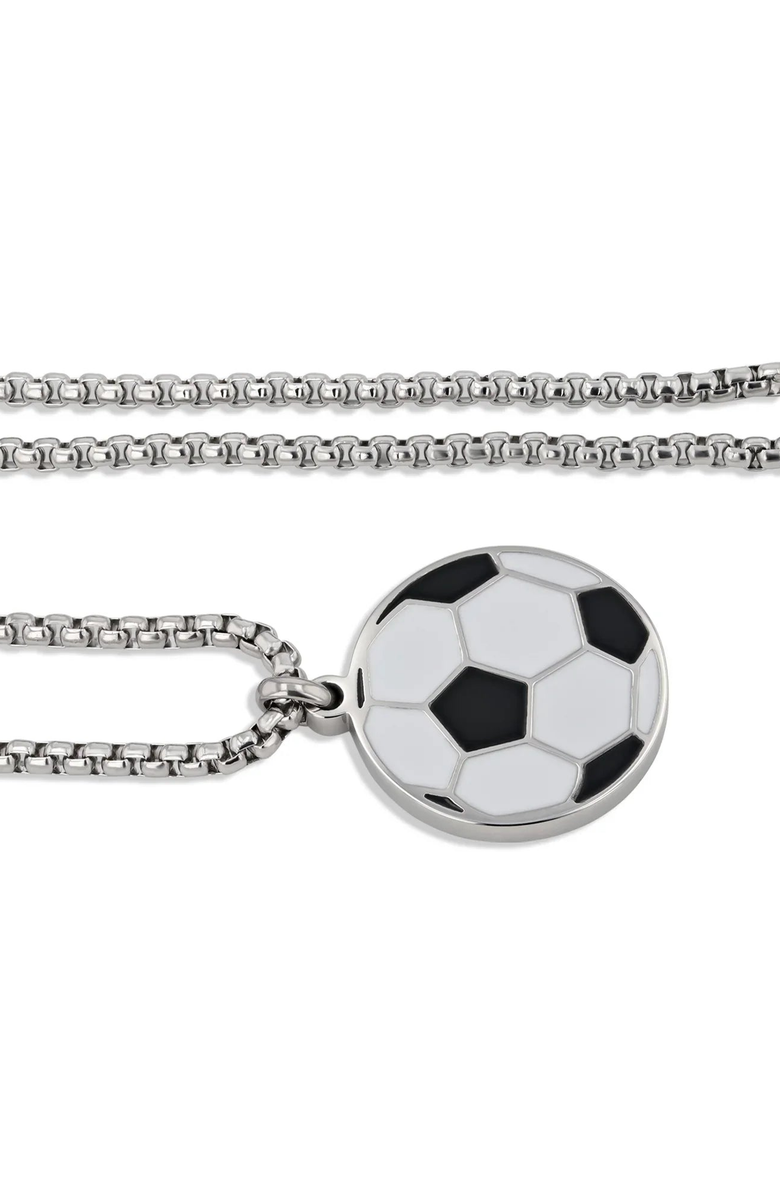Larson Jewelers Stainless Steel Soccer Pendant Necklace with Chain, Alternate, color, Soccer Ball / 22In
