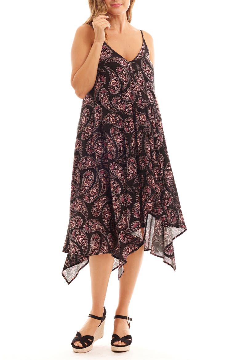 Birgit Maternity/Nursing Dress, Main, color, BLACK PAISLEY