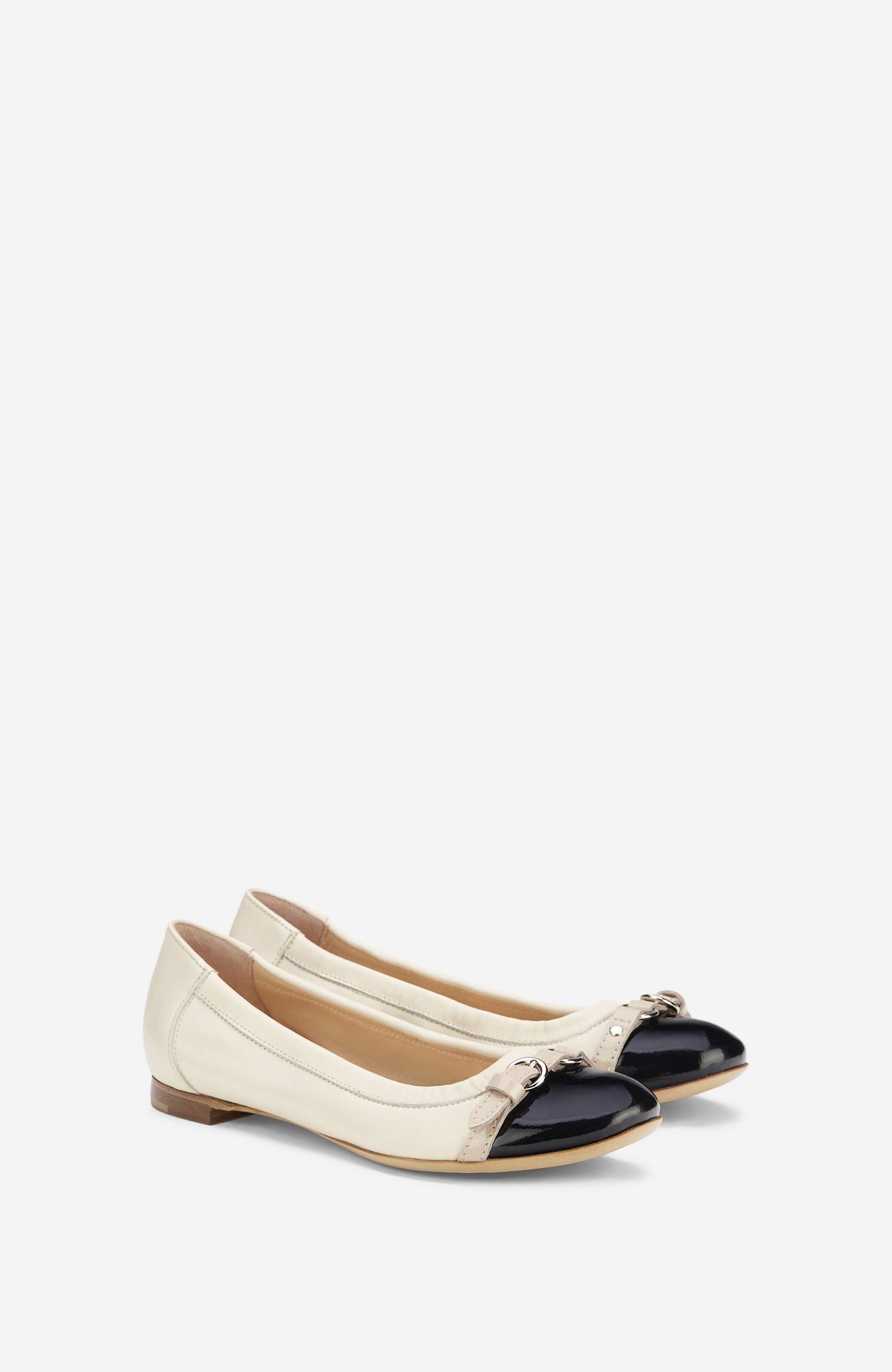 AGL Monika Cap Toe Ballet Flat, Alternate, color, Ivory