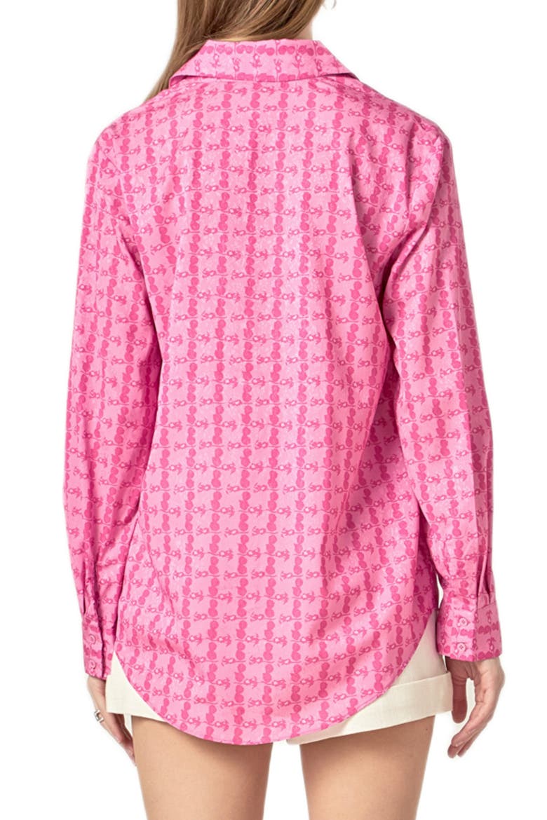 Satin Button-Up Shirt, Alternate, color, PINK