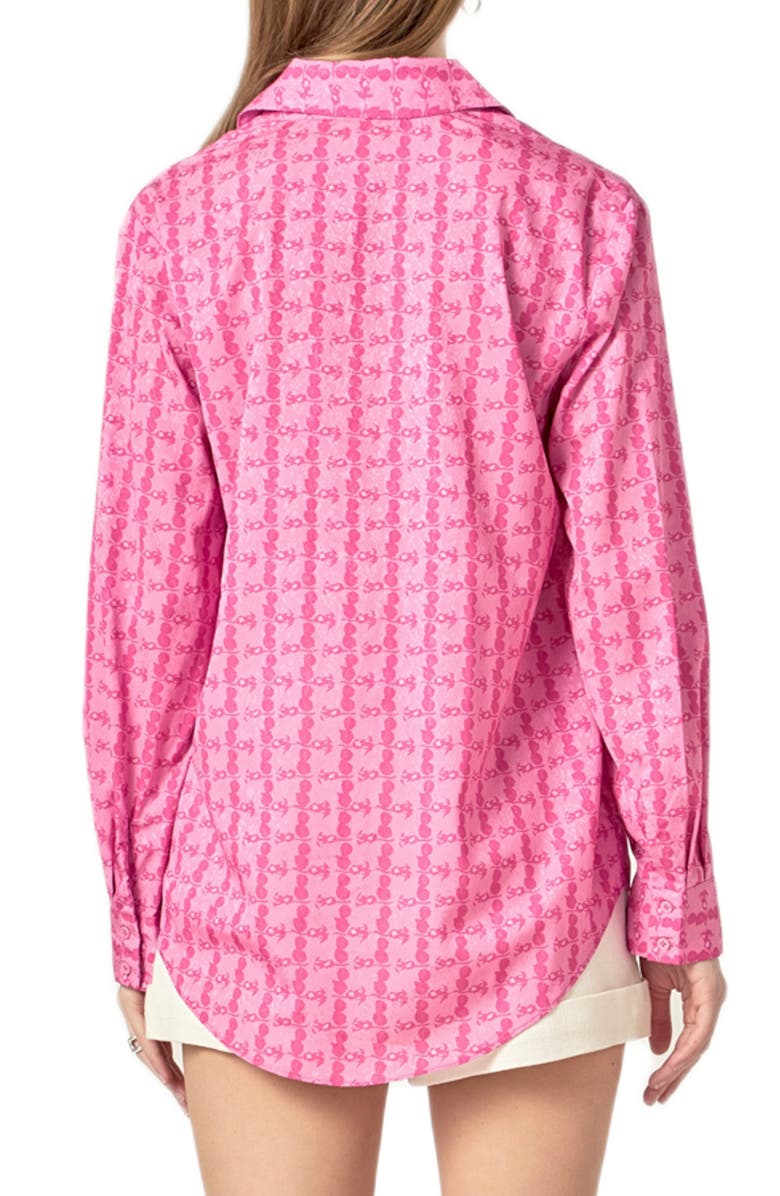 English Factory Satin Button-Up Shirt, Alternate, color, Pink