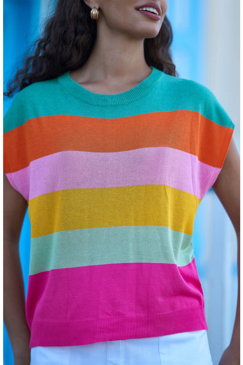 Block Stripe Relaxed Knitted Top, Alternate, color, Multi